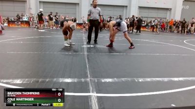 130 lbs Round 2 - Brayden Thompkins, KC Elite vs Cole Wartinger, C2X