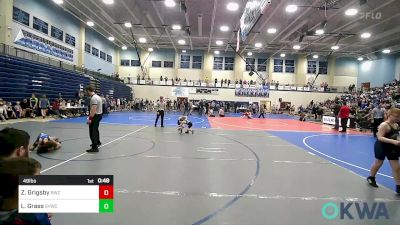 49 lbs Round Of 16 - Zain Grigsby, Bentonville Wrestling Club vs Levi Grass, Springdale Youth Wrestling Club