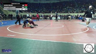 123 lbs Consi Of 32 #1 - Jaxon Wilkey, Jenks vs Graden Schieber, Newkirk