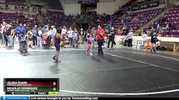 80-82 lbs Round 2 - Jalissa Evans, Widefield Wrestling Club vs Nicholas Dominguez, Victory Wrestling Club - VTC