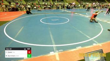 95 lbs Quarterfinal - Cole Speer, Team Grind House vs Mason Mayday Burnham, Coweta Tiger Wrestling