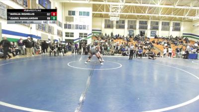145 lbs 1st Place Match - Natalia Righellis, Olympian vs Isabel Manalansan, Mira Mesa