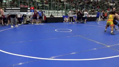 215 lbs Quarters - Jarod Anderson, Hawkeye Wrestling Academy vs Kamdyn Kraklio, Eastern Iowa Wrestling Club