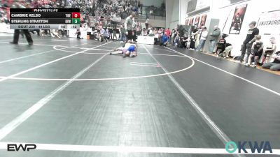 49 lbs Consi Of 4 - Cambrie Kelso, Tiger Trained Wrestling vs Sterling Stratton, Bristow Elementary Wrestling Club