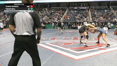 8A - 152 lbs Quarterfinal - Elisha Nichols, Panther Creek vs Devan Bull, West Forsyth High School