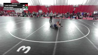 10U Boys - 56 lbs Cons. Round 3 - Malaki Henry, Wisconsin vs Liam Hoffmaster, Dodgeville Mat Club