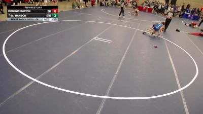 16U - 106 lbs Champ. Round 1 - Eli Hanson, Kenyon-Wanamingo vs Dominic Batton, Summit Wrestling Academy