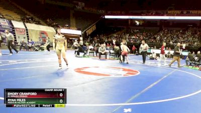 150 Class 1 lbs Champ. Round 1 - Emory Crawford, El Dorado Springs vs Ryan Miles, Missouri Military Academy