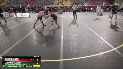 133 lbs Placement (4 Team) - Blake Runion, Corban University vs Luciano Fasulo, Eastern Oregon University (OR)