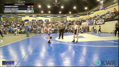 52 lbs Rr Rnd 1 - Porter Flanery, Cowboy Wrestling Club vs Mason Gregory, Choctaw Ironman Youth Wrestling