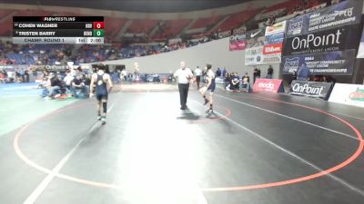5A Boys 106 lbs Champ. Round 1 - Cohen Wagner, Hood River Valley Boys vs Tristen Barry, Bend Boys