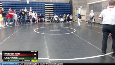 80 lbs Semifinal - Cade Mueller, Southern Idaho Wrestling Club vs Mackinley Jones, Small Town Wrestling