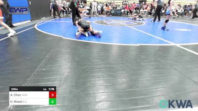 58 lbs Round Of 16 - Adalena Chay, Harrah Little League Wrestling vs Oakley Blood, Blaine County Grapplers