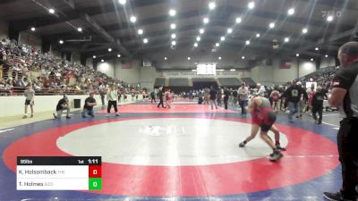 95 lbs Round Of 16 - Kori Holsomback, The Colosseum Training Center vs Tristan Holmes, Social Circle USA Takedown