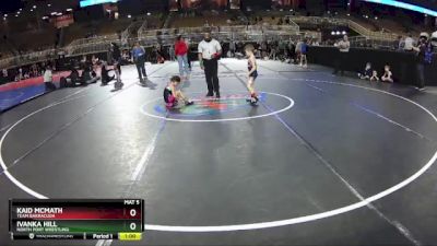 45 lbs Round 2 - Kaid McMath, Team Barracuda vs Ivanka Hill, North Port Wrestling