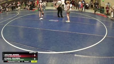 92 lbs Round 4 - Kyndal Halgren, Iron County Wrestling Academy vs Jaylynn Jensen, Aviator Wrestling Academy