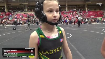 75 lbs Quarterfinal - Taylen Charles, Bobcat Wrestling Club vs Adalyn Harris, SAW TC