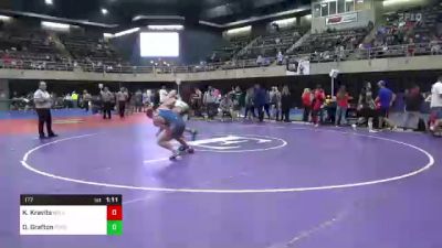 177 lbs Quarterfinal - Kade Kravits, Wilks-Barre, PA vs Derek Grafton, Ford City, PA