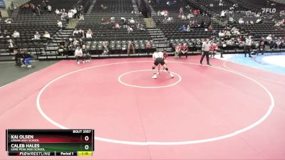 160 lbs Quarterfinal - Kai Olsen, Logan High School vs Caleb Hales, Lone Peak High School