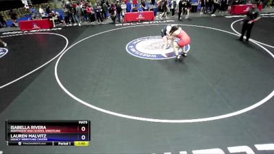 200 lbs 5th Place Match - Isabella Rivera, Northview High School Wrestling vs Lauren Malvitz, Legacy Wrestling Center