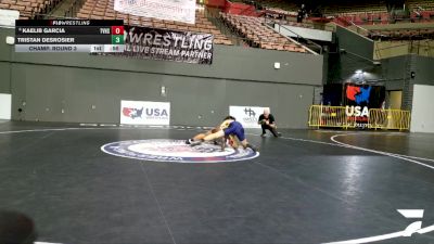 Cadet Boys Lower - 113 lbs Cons. Round 3 - Tristan Desrosier vs Kaelib Garcia, Temecula Valley High School Wrestling