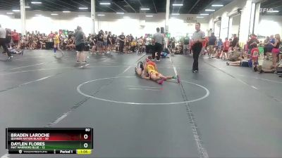 80 lbs Round 4 (6 Team) - Daylen Flores, Mat Warriors Blue vs Braden LaRoche, Quaker Nation Black