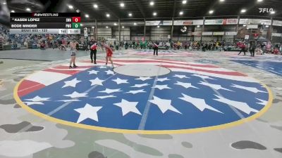 120 lbs Quarterfinal - Bode Minder, Pierre Wrestling Club vs Kasen Lopez, Siouxland Wrestling Academy