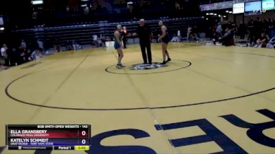 143 lbs Quarterfinal - Ella Gransbery, Colorado Mesa University vs Katelyn Schmidt, Unattached - Fort Hays State
