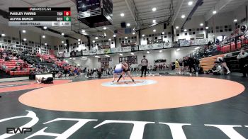 155 lbs Semifinal - Paisley Farris, Tecumseh HS Girls vs Alyvia Burch, Oologah