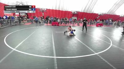 86 lbs Cons. Semi - Carson Cox, Winneconne vs Elias Inniss, Maverick Training Center