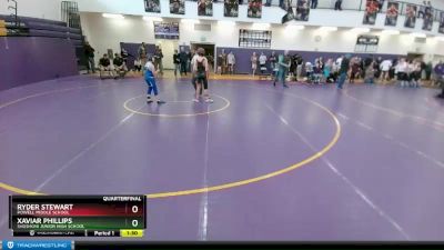 98 lbs Quarterfinal - Xaviar Phillips, Shoshoni Junior High School vs Ryder Stewart, Powell Middle School