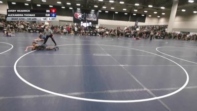 100 lbs Champ. Rd Of 64 - Avery Headrick, Sebolt Wrestling Academy vs Alexandra Thomas, Florida