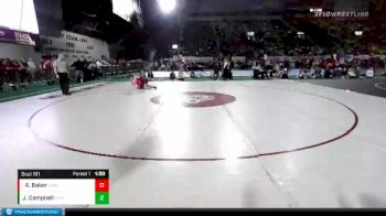 2A 152 lbs Quarterfinal - Aedan Baker, Challis vs Joel Campbell, New Plymouth