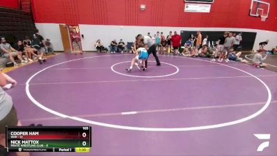 105 lbs Round 4 (6 Team) - Cooper Ham, WAR vs Nick Mattox, Pirate Wrestling Club