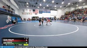 120 lbs Champ. Round 1 - Colby Frieling, Sage Valley Jr High vs Alex Specht, Laramie Middle School