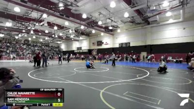 170 lbs Cons. Round 2 - Sam Mendoza, Temescal Canyon vs Chloe Navarette, Granite Hills