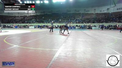 128 lbs Quarterfinal - Taniyah Campbell, Del City JH vs Whitney Bryant, Mustang Middle School