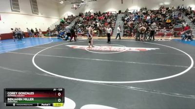 126 lbs Champ. Round 2 - Corey Gonzales, Natrona County vs Benjamin Miller, Saratoga