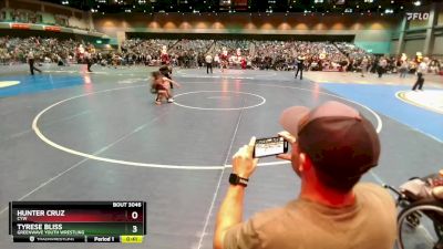 55-58 lbs Round 1 - Hunter Cruz, CYW vs Tyrese Bliss, Greenwave Youth Wrestling