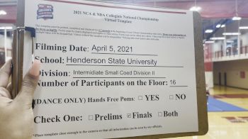 Henderson State University [Intermediate Small Coed Division II Virtual Finals] 2021 NCA & NDA Collegiate Cheer & Dance Championship