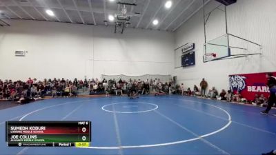 159-164 lbs Round 1 - Sumedh Koduri, Laramie Middle School vs Joe Collins, Alliance Middle School