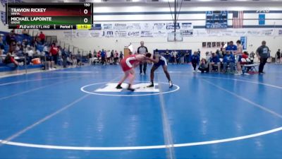 150 lbs Cons. Round 2 - Michael LaPointe, Grove vs Travion RIckey, Vinita