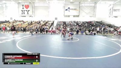 102 lbs Champ. Round 1 - Gabriella Barone, NWAA Wrestling vs Connor Sotanski, Club Not Listed