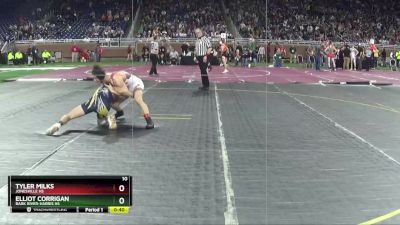 D4-132 lbs Cons. Round 1 - Tyler Milks, Jonesville HS vs Elliot Corrigan, Bark River-Harris HS