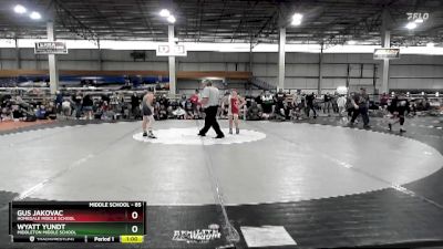 85 lbs Cons. Round 6 - Wyatt Yundt, Middleton Middle School vs Gus Jakovac, Homedale Middle School