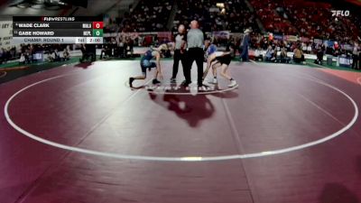 3A 120 lbs Champ. Round 1 - Gabe Howard, New Plymouth vs Wade Clark, Malad