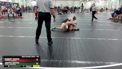 144 lbs Cons. Round 2 - Robert Owens, Hanover Hawkeye vs Griffin DeVivo, FishEye Wresting