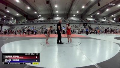 145 lbs Cons. Round 1 - Janelle Spohn, Ozark High School Wrestling vs Gracie McDole, Missouri