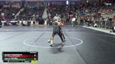 95 lbs Semifinal - Aliyah Tangpricha, WR-Topeka Blue Thunder vs Halle Holmes, Frontenac Youth Wrestling Club