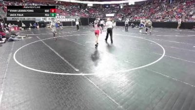 D1-106 lbs Quarterfinal - Jack Falk, Pulaski vs Evan Lesselyong, Hortonville